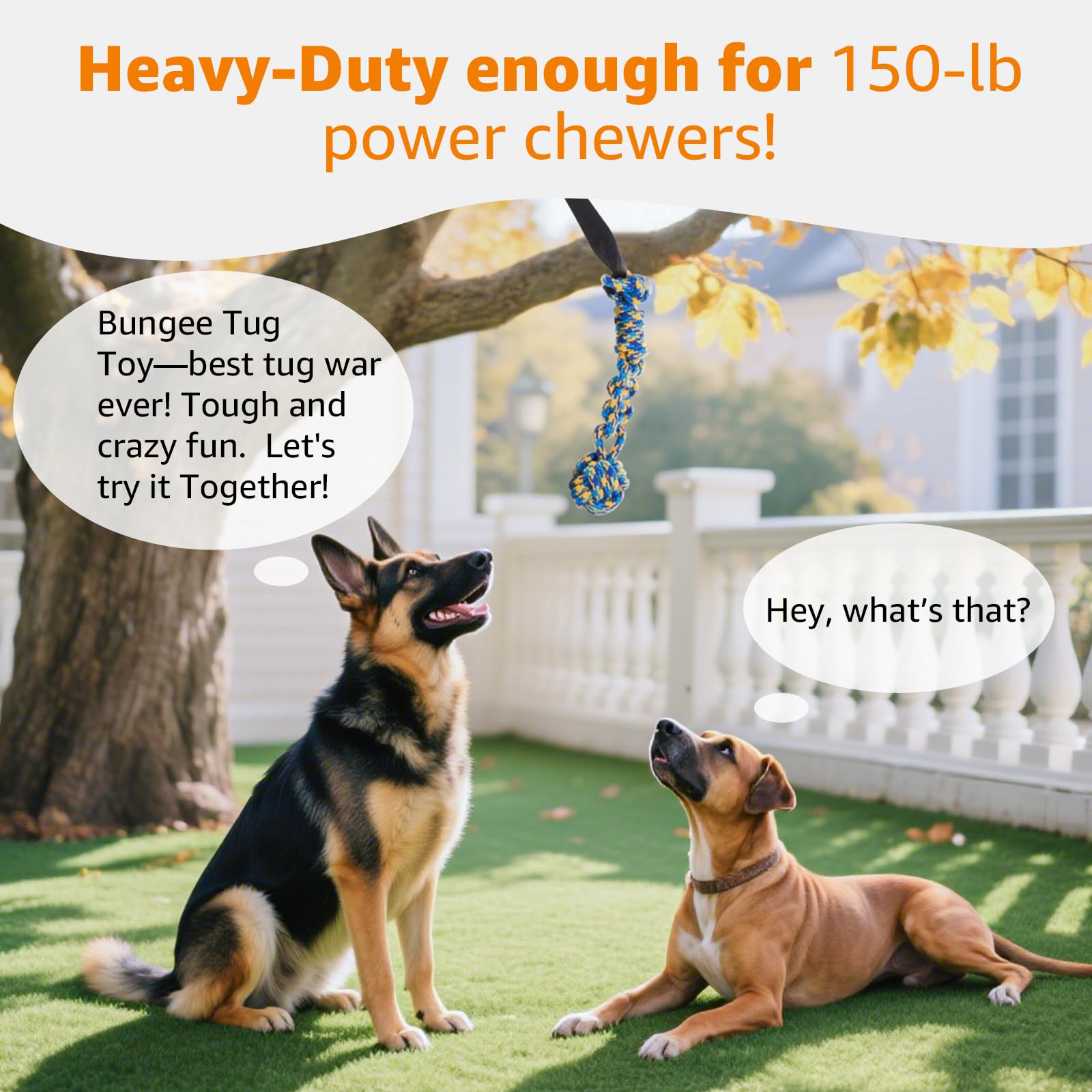 LOOBANI Tug Toy with weather-protected cover extending cord life outdoors