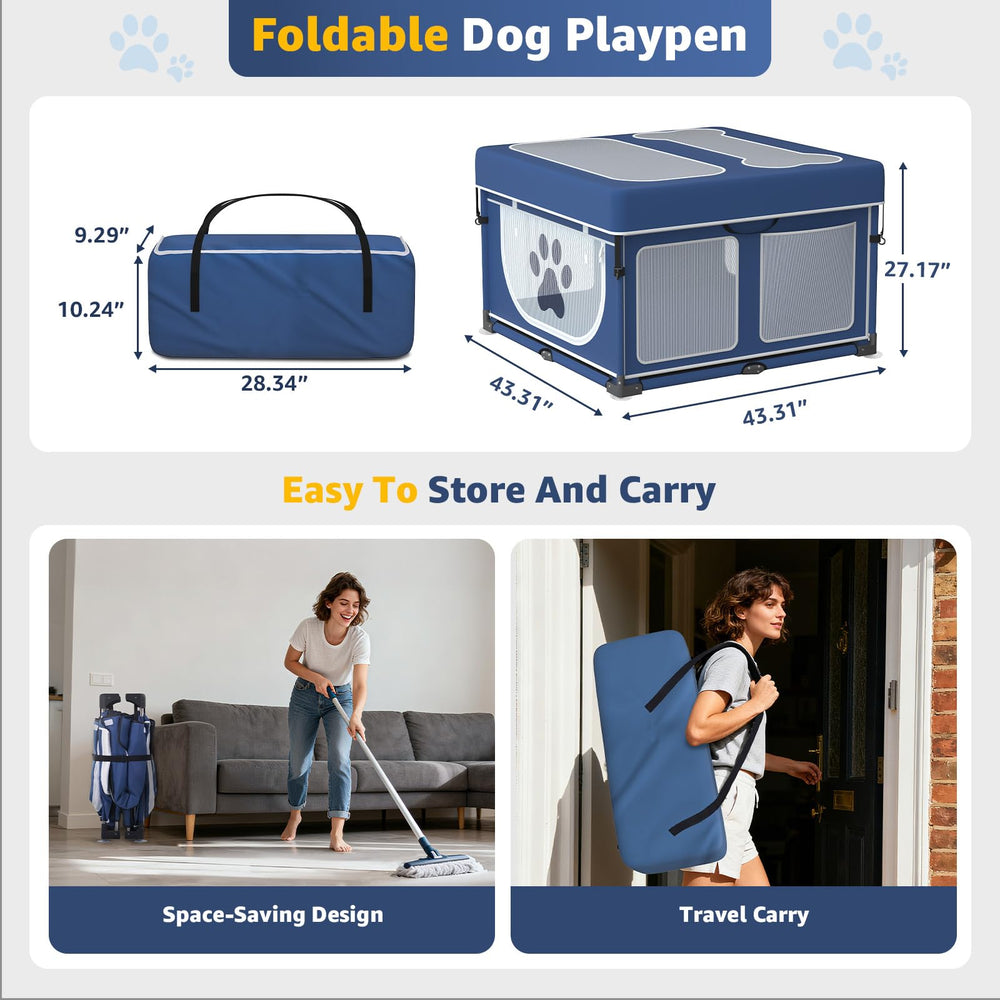 LOOBANI playpen side pockets store treats and toys for easy access.