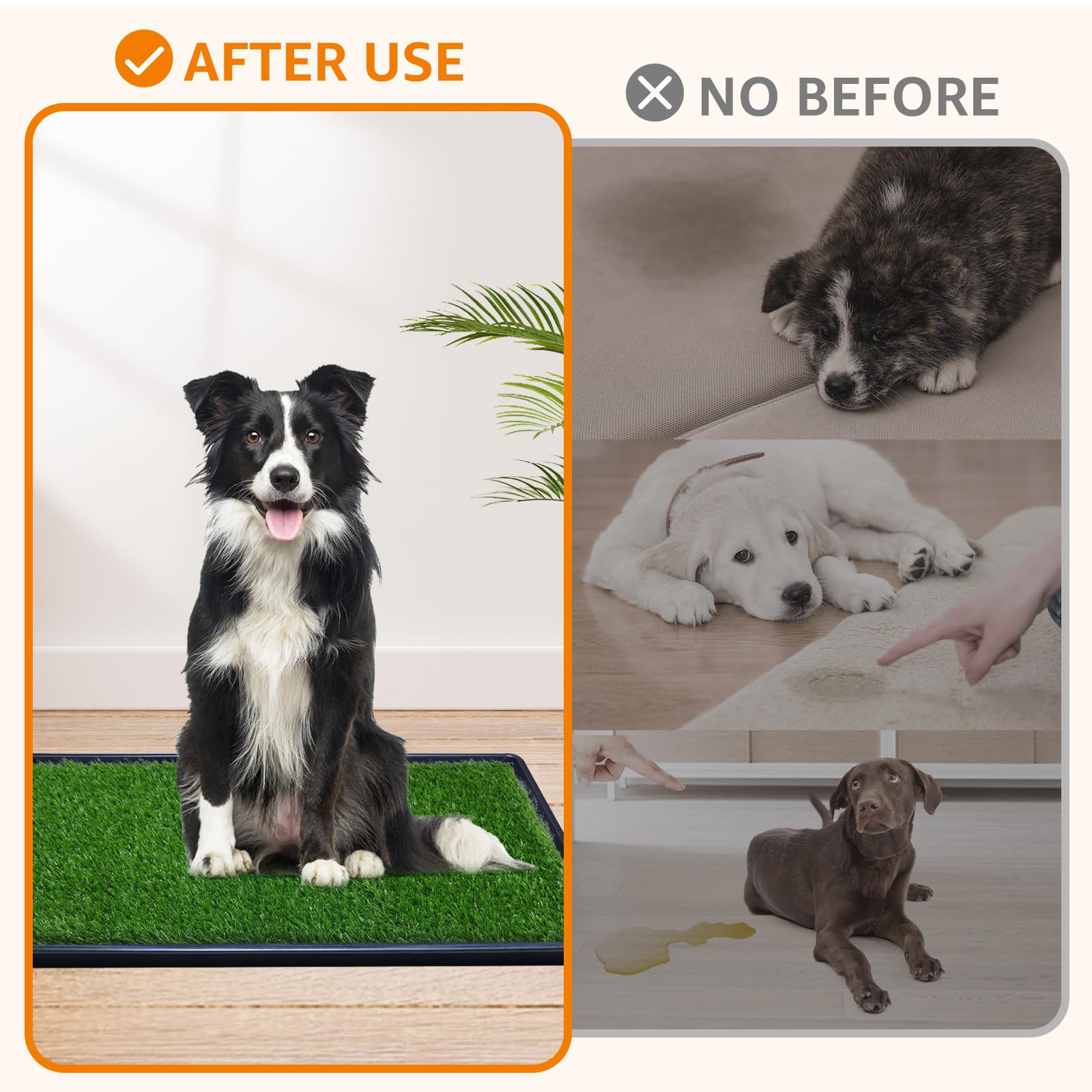 LOOBANI portable pet grass mat setup for home or travel.