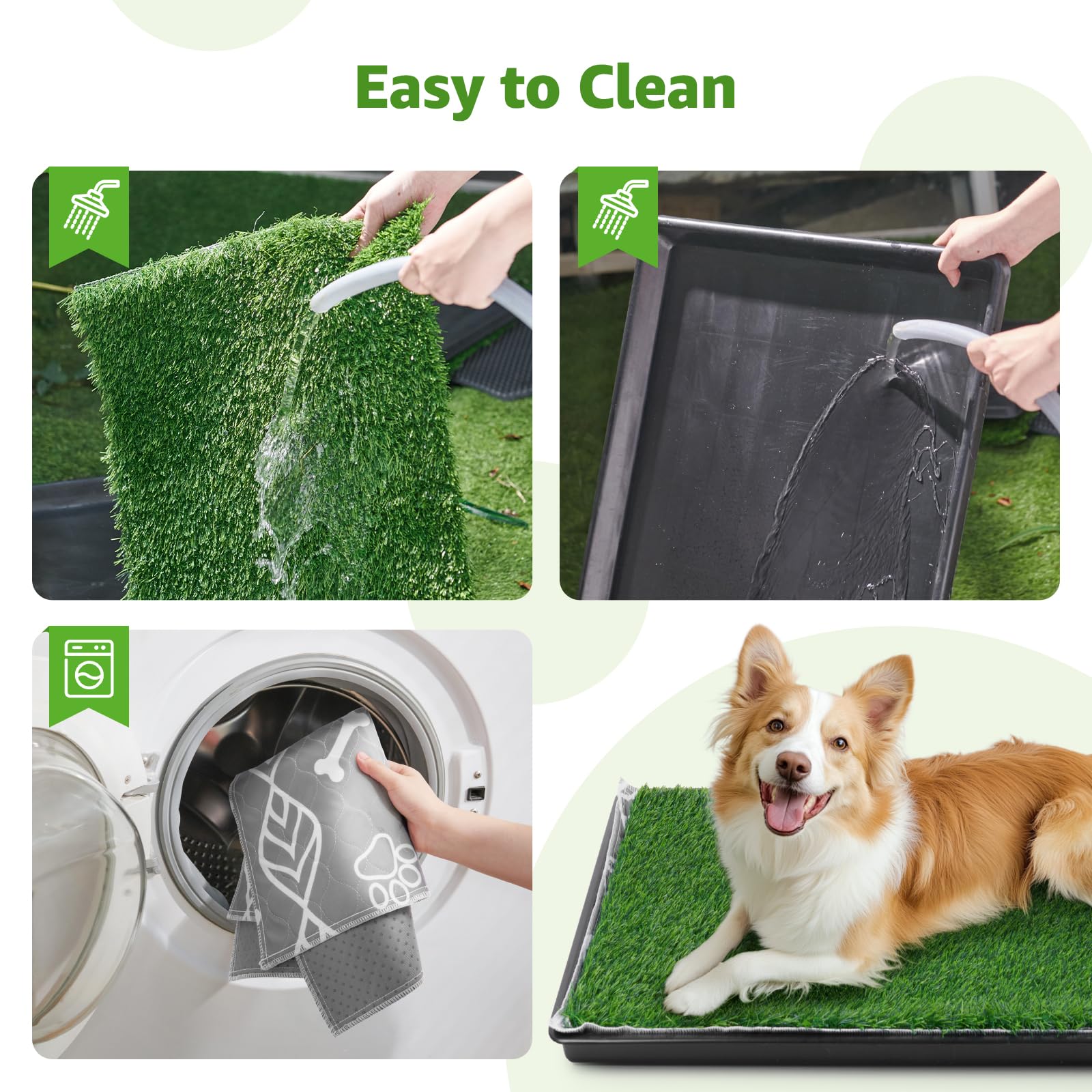 LOOBANI puppy-training grass pad aids gentle transition to regular potty habits.