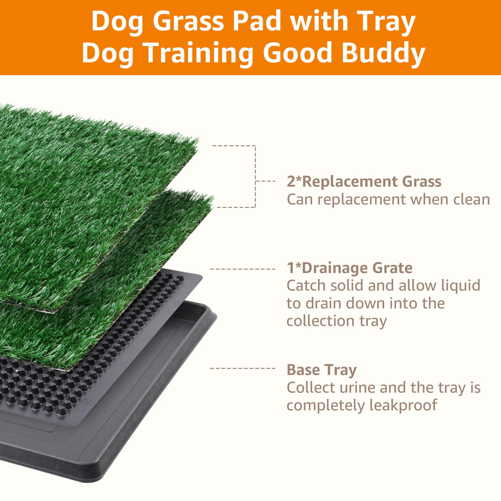 LOOBANI replacement grass pads offer easy cleaning and quick potty-time swaps.