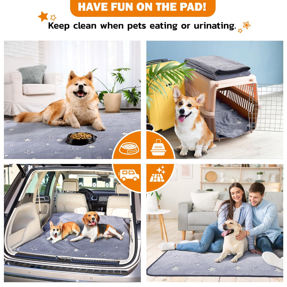 LOOBANI reusable dog pad close-up highlights soft fabric and star design.