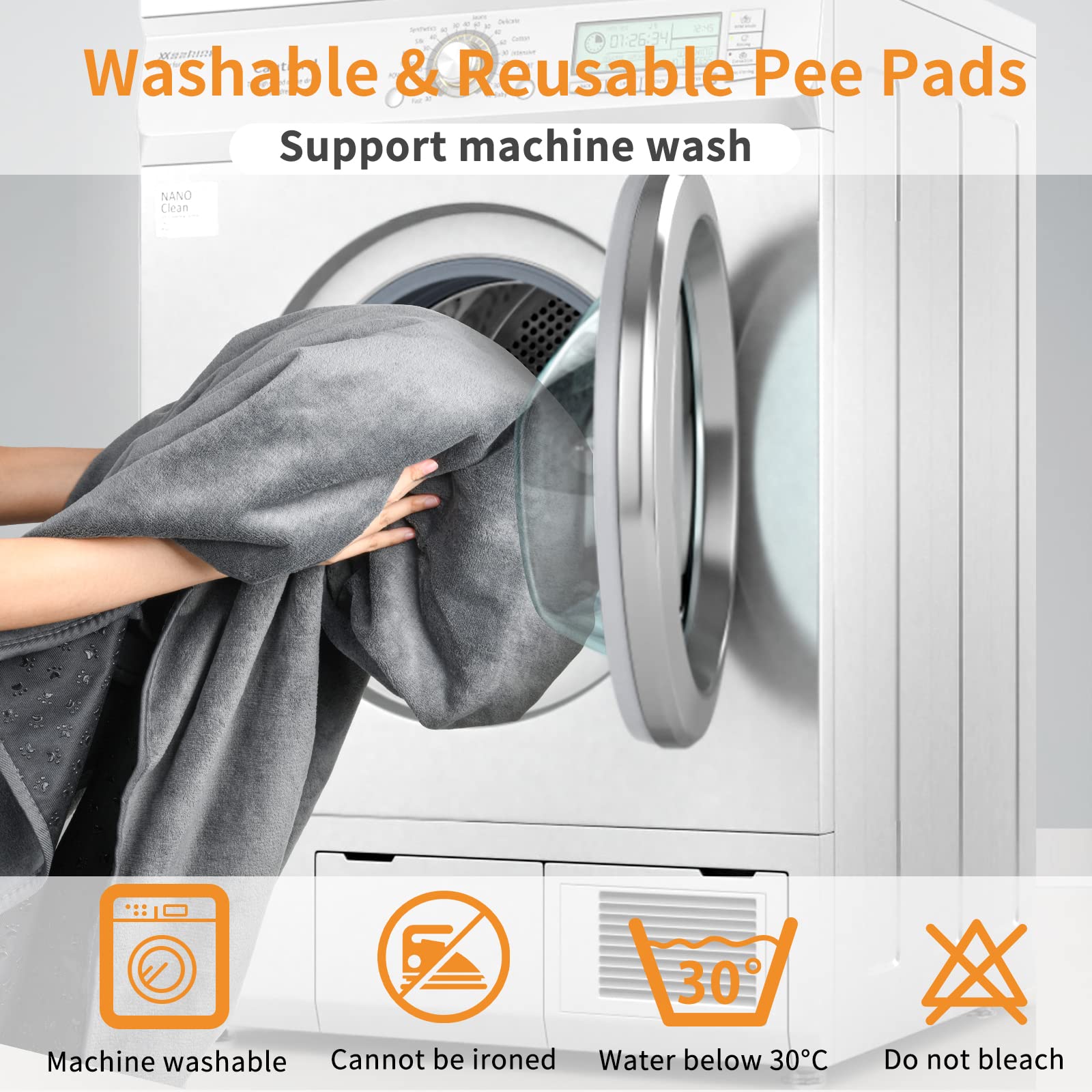 LOOBANI reusable pee pad is machine washable for cost savings.