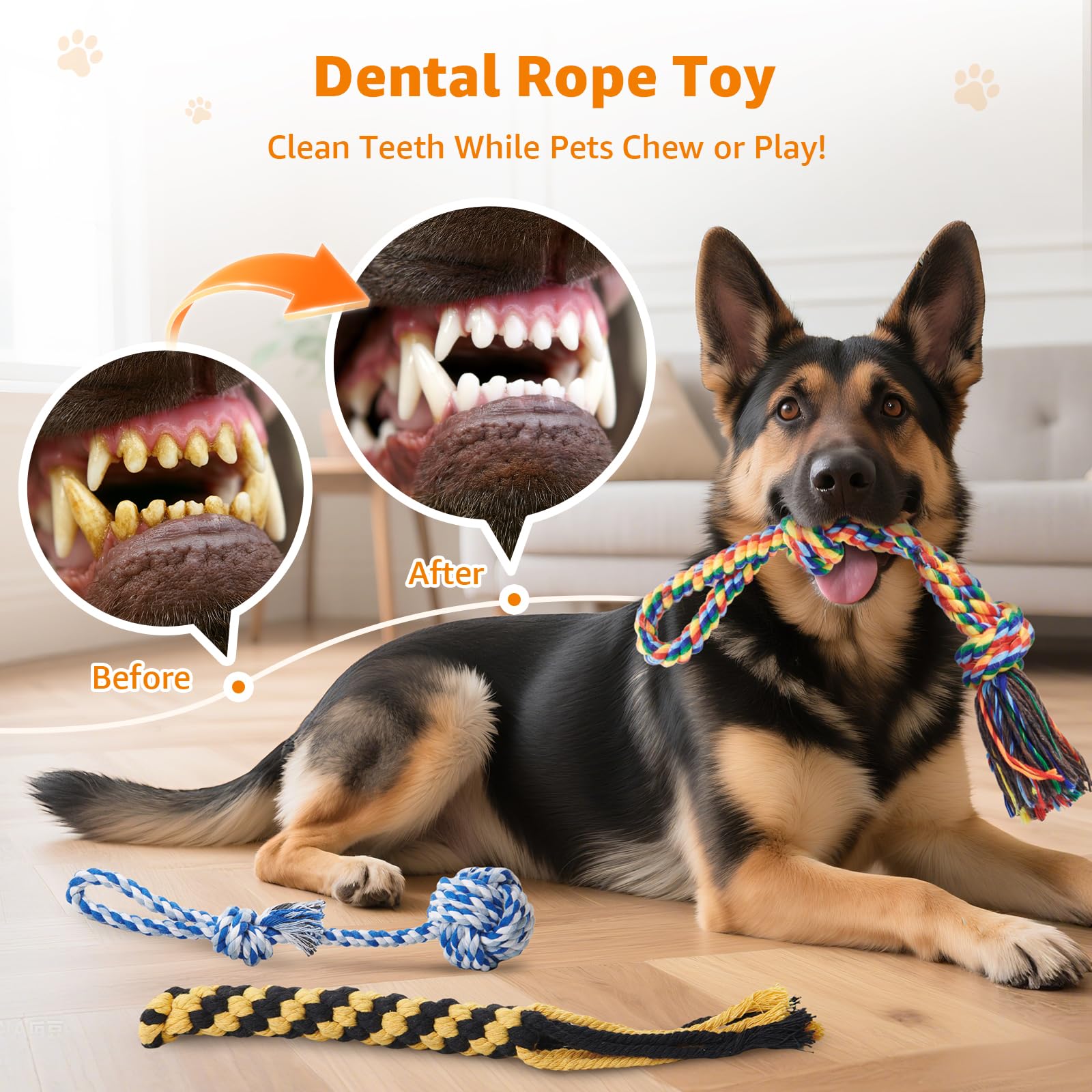 LOOBANI rope toy designed for small to medium breeds for teething and play
