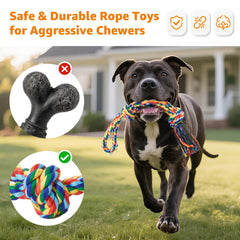 LOOBANI rope toy with ball for tug-of-war and fetch sessions