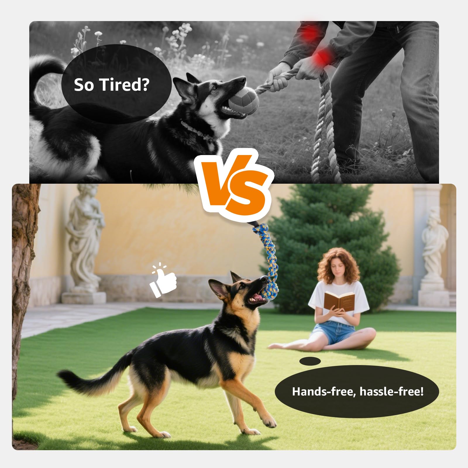 LOOBANI solo play dog toy keeps dogs busy during outdoor fun