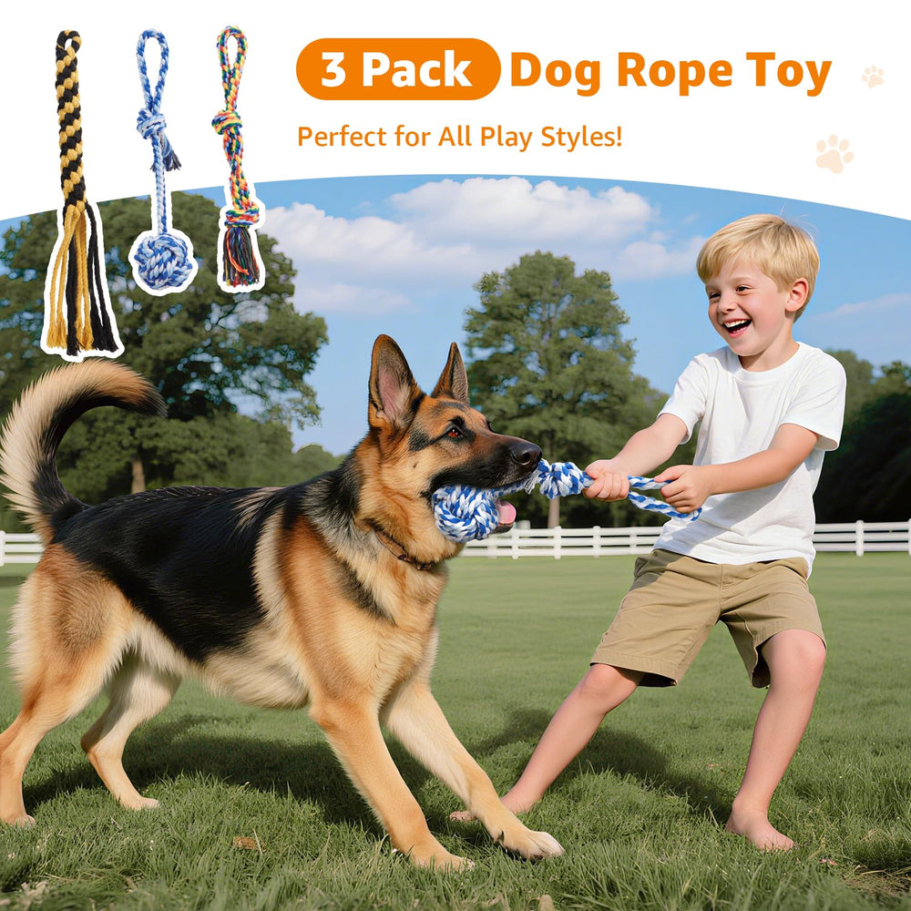 LOOBANI tug-of-war rope toy energizes active dogs during training