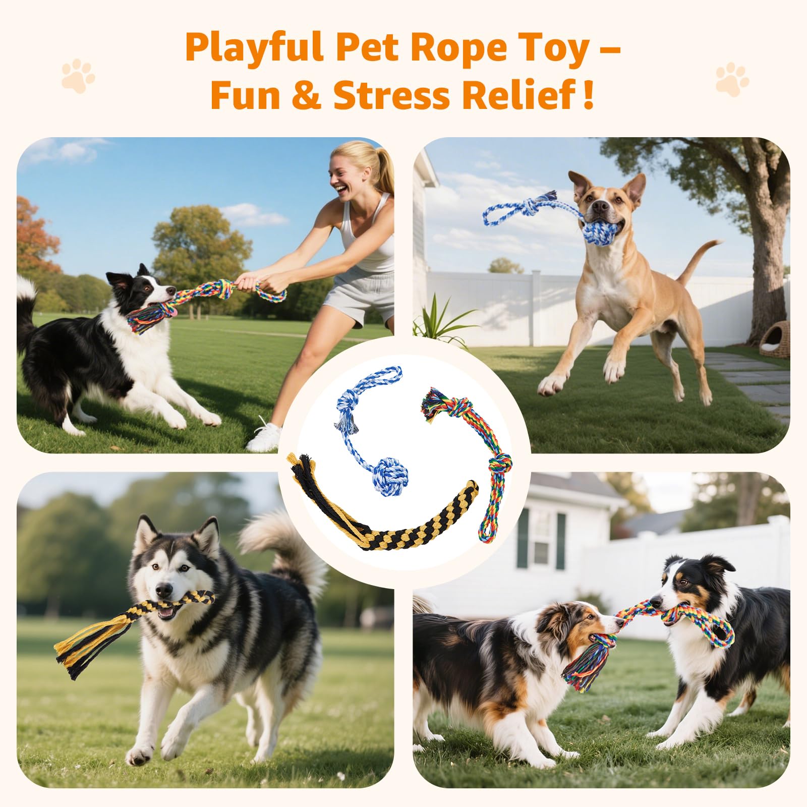 LOOBANI washable natural cotton rope toy makes safe cleaning after play easy