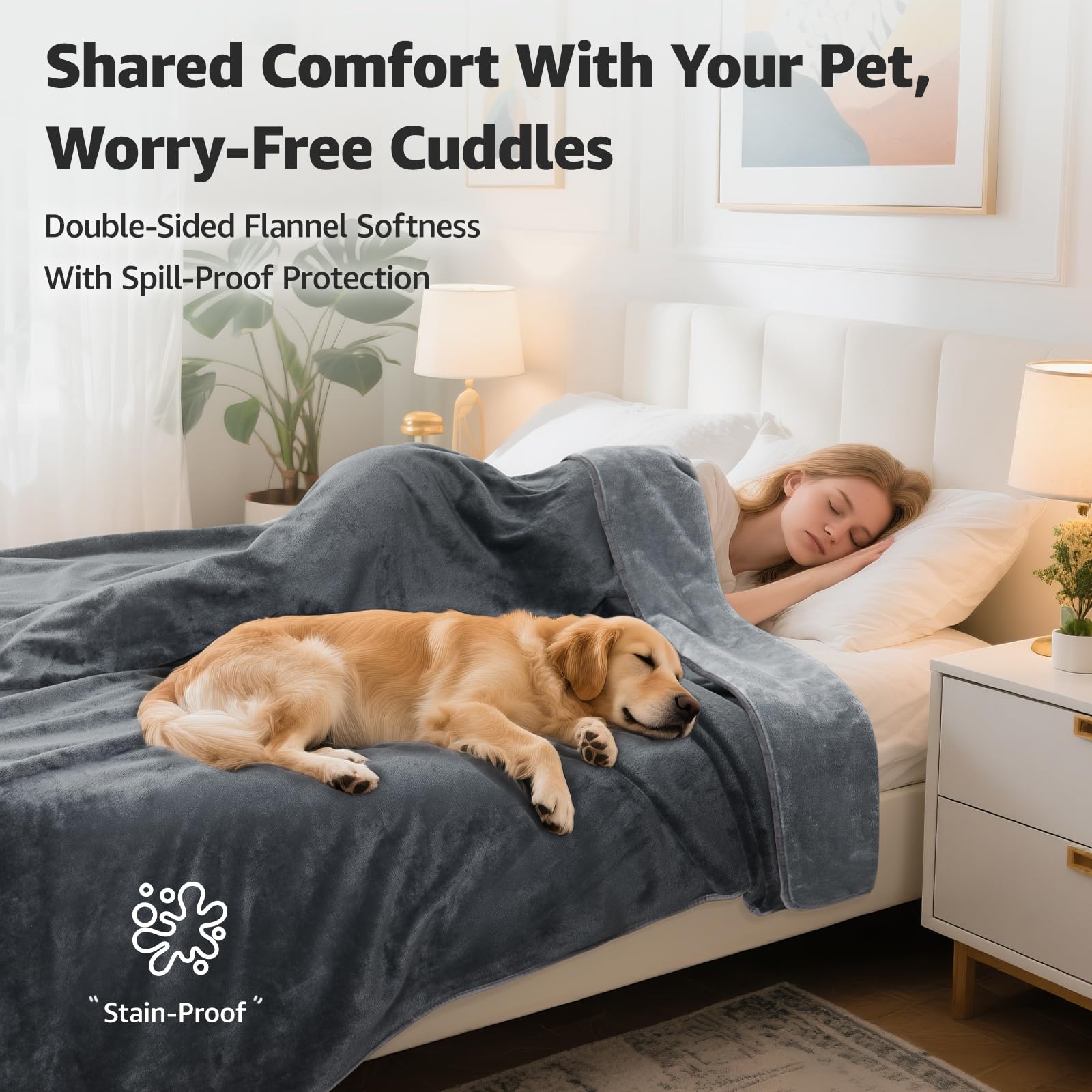 LOOBANI waterproof dog blanket inner layer for liquid protection