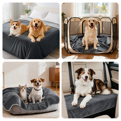 LOOBANI waterproof dog blanket on sofa showcases cozy couch coverage