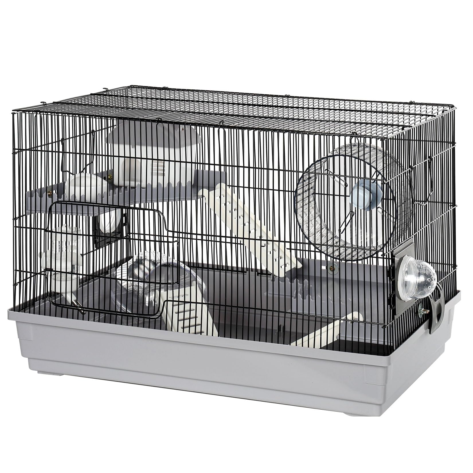 LOOBMBNS hamster cage side view shows clear ventilation for small hamsters.