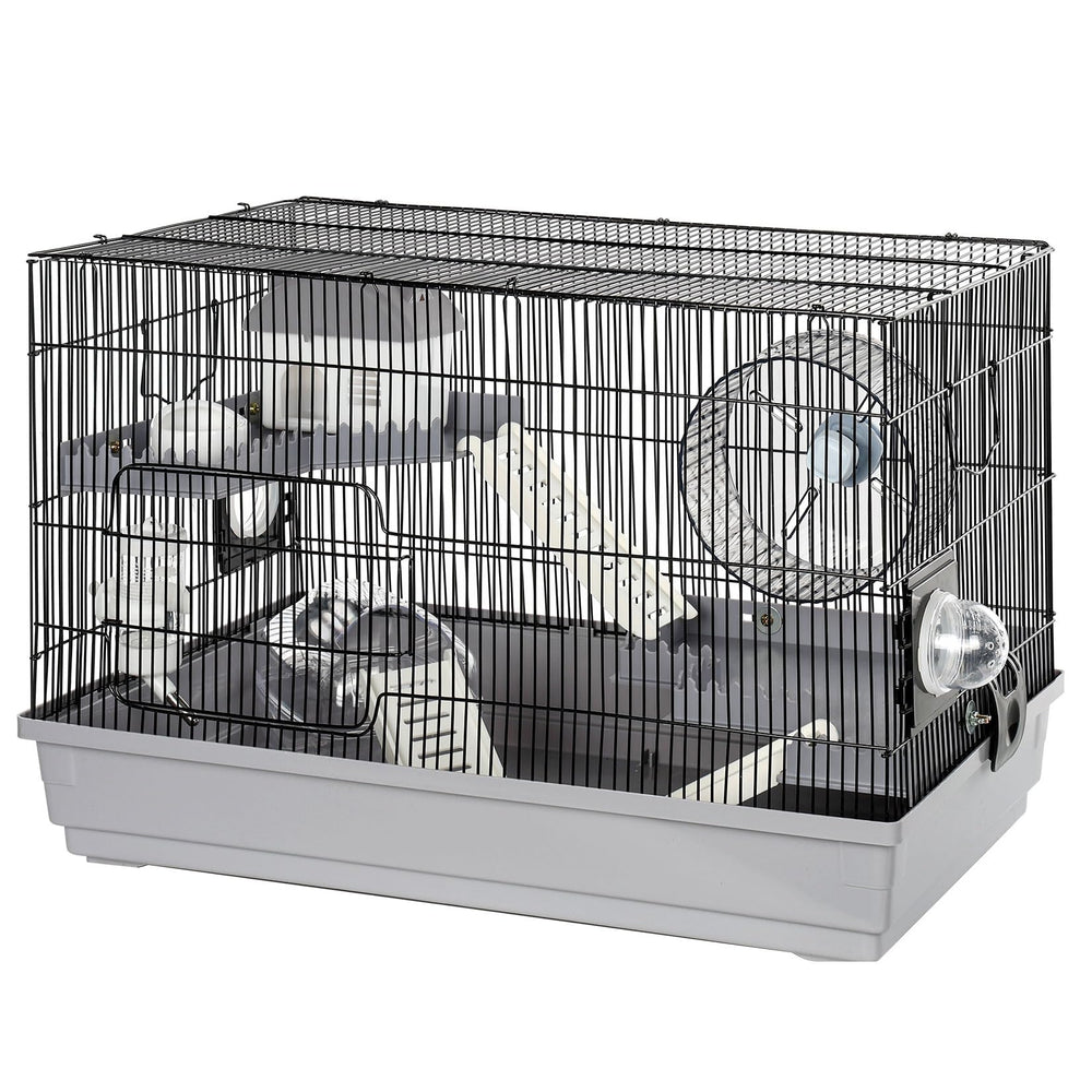 LOOBMBNS hamster cage side view shows clear ventilation for small hamsters.