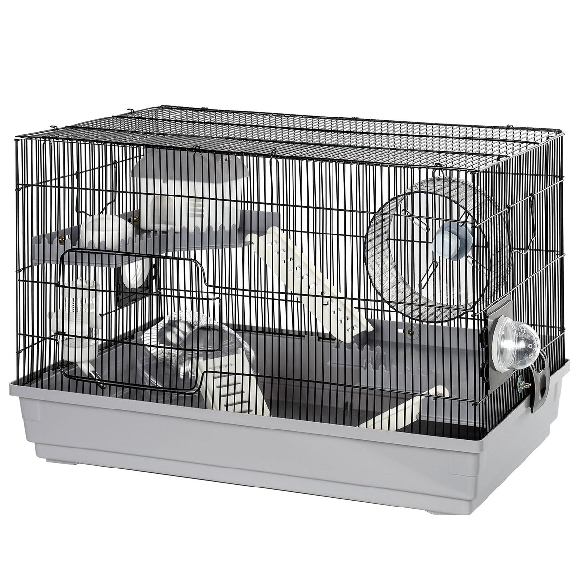 LOOBMBNS hamster cage side view shows clear ventilation for small hamsters.