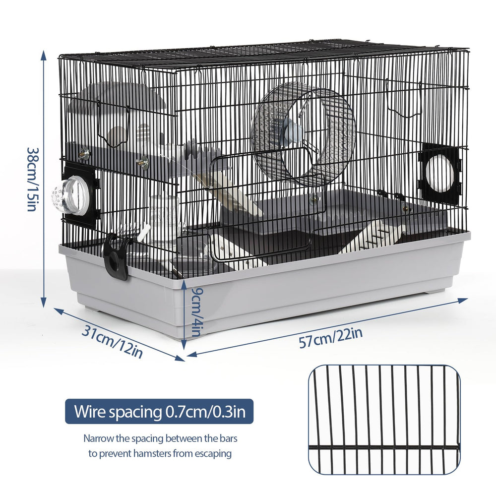 LOOBMBNS hamster cage top view highlights easy-top access and quick cleaning.
