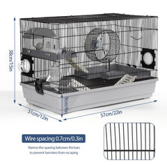 LOOBMBNS hamster cage top view highlights easy-top access and quick cleaning.