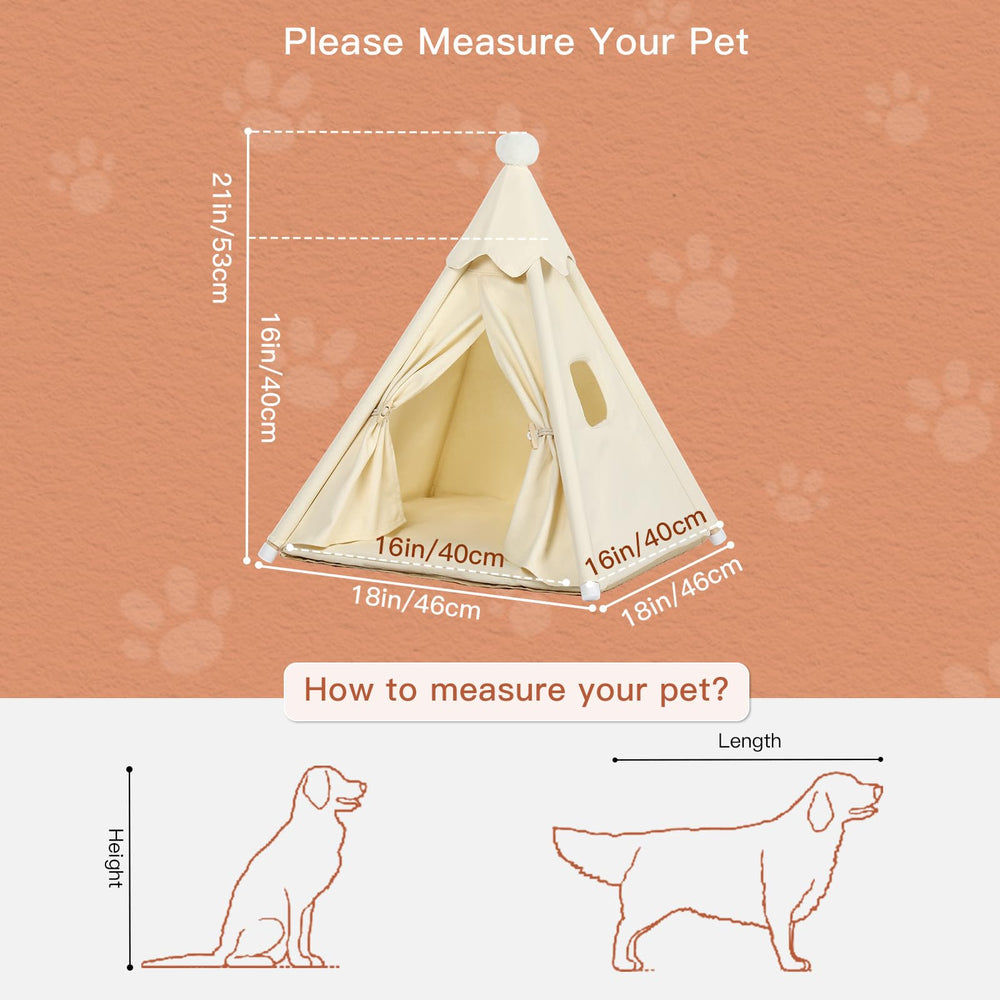 LOOBMBNS teepee interior view provides cozy space for small cats and mini-dogs