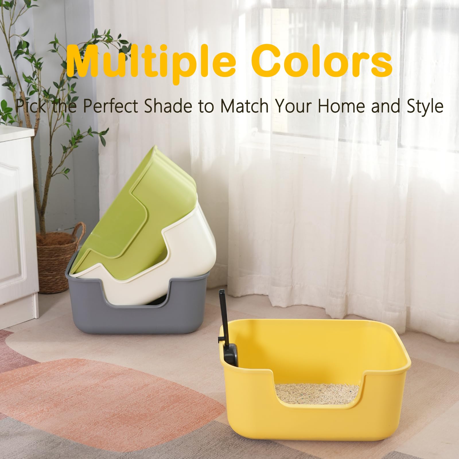 LoopTime cat litter box anti-diffusion design—reduces litter scatter for cleaner floors