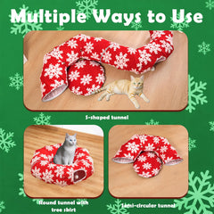LoopTime foldable Christmas cat tunnel stores easily after the holidays.