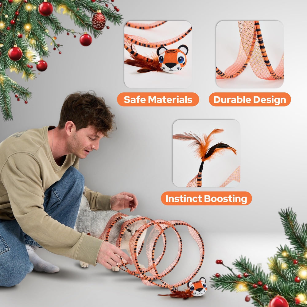 LOOPY CAT Feather Wand in Action invites fluttering play and quick chases for active cats