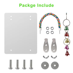 LOPERDEVE acrylic bird mirror keeps parrots entertained during cage time.