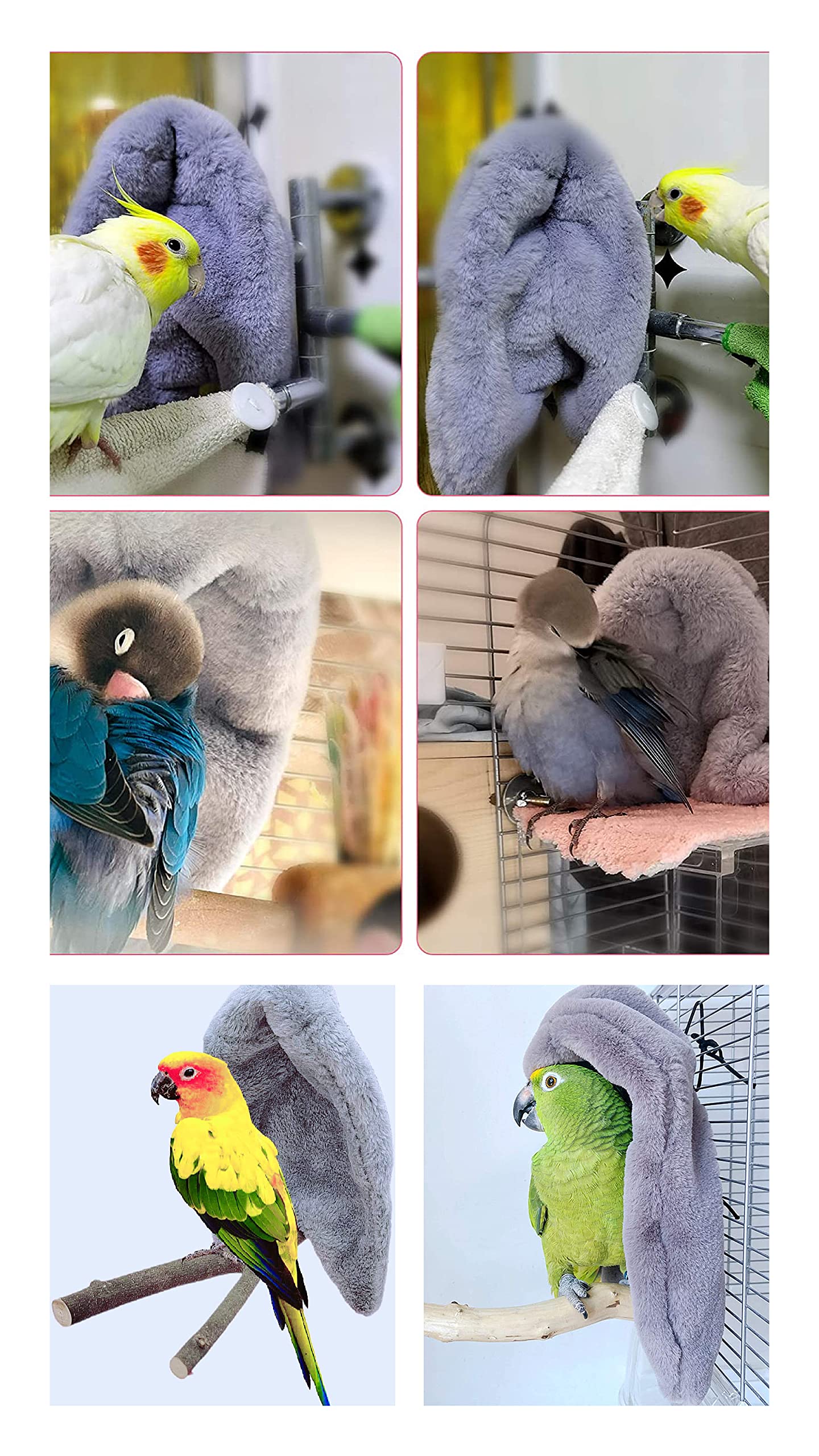 LOPERDEVE cage-hammock-soft-plush image shows safe resting space for small birds