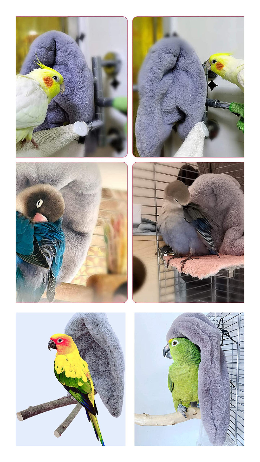 LOPERDEVE cage-hammock-soft-plush image shows safe resting space for small birds