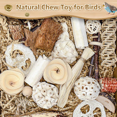 LOPERDEVE natural bird toy box filled snacks demonstrates refillable foraging fun.