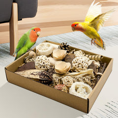 LOPERDEVE natural bird toy box open shows treasure-filled foraging play.