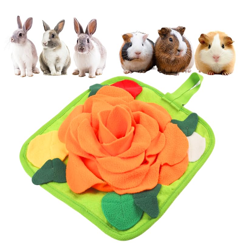 LOPERDEVE rabbit foraging mat, whole orange layout for gentle play and interactive feeding