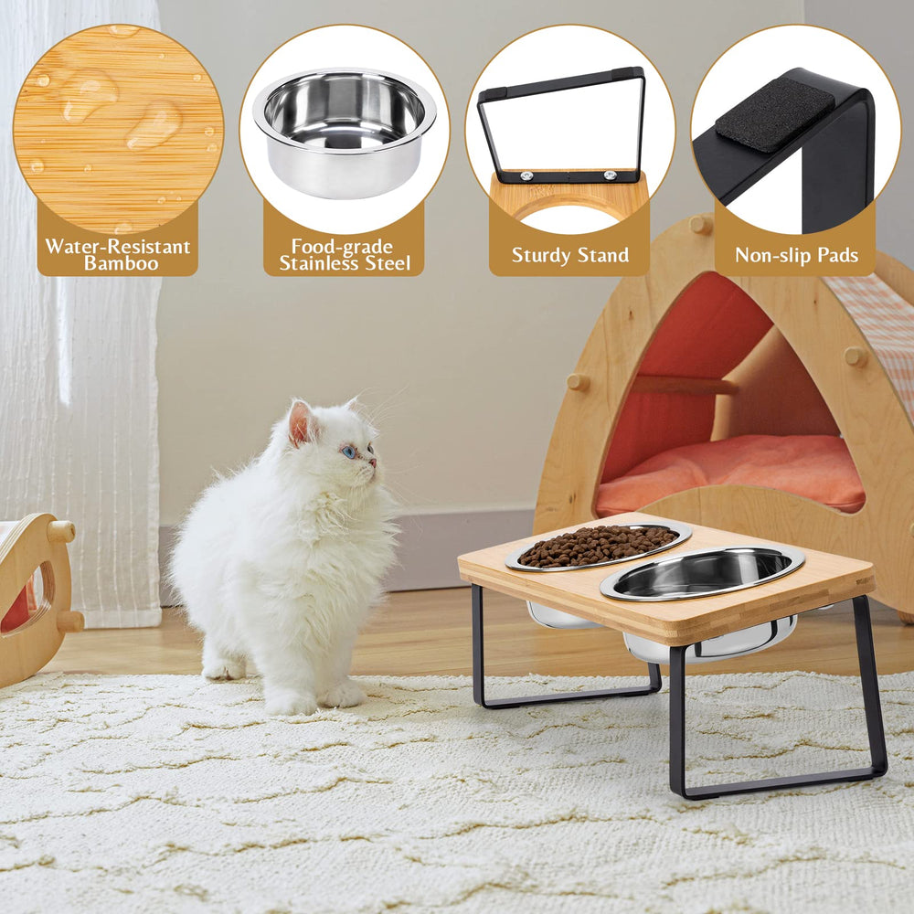 Loplurea non-slip base keeps bowls steady while pets eat