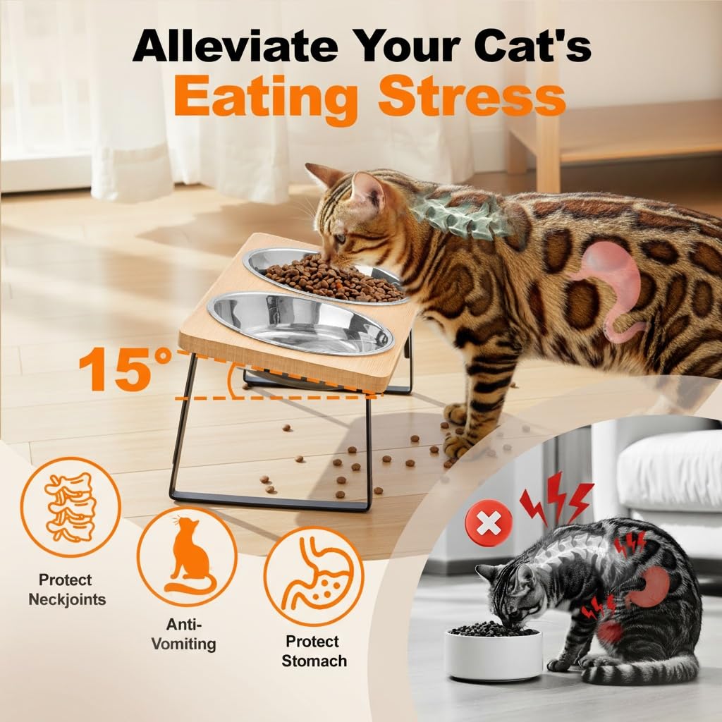 Loplurea stainless steel cat bowl features a durable finish easy to clean