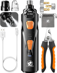 LOPSIC dog nail grinder with two LED lights for precise trimming and quick visibility.