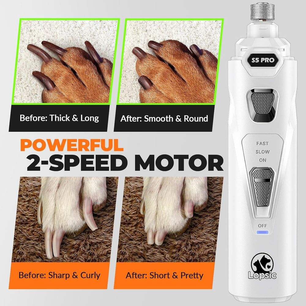 LOPSIC grinder features 3 ports to handle nails of all sizes.