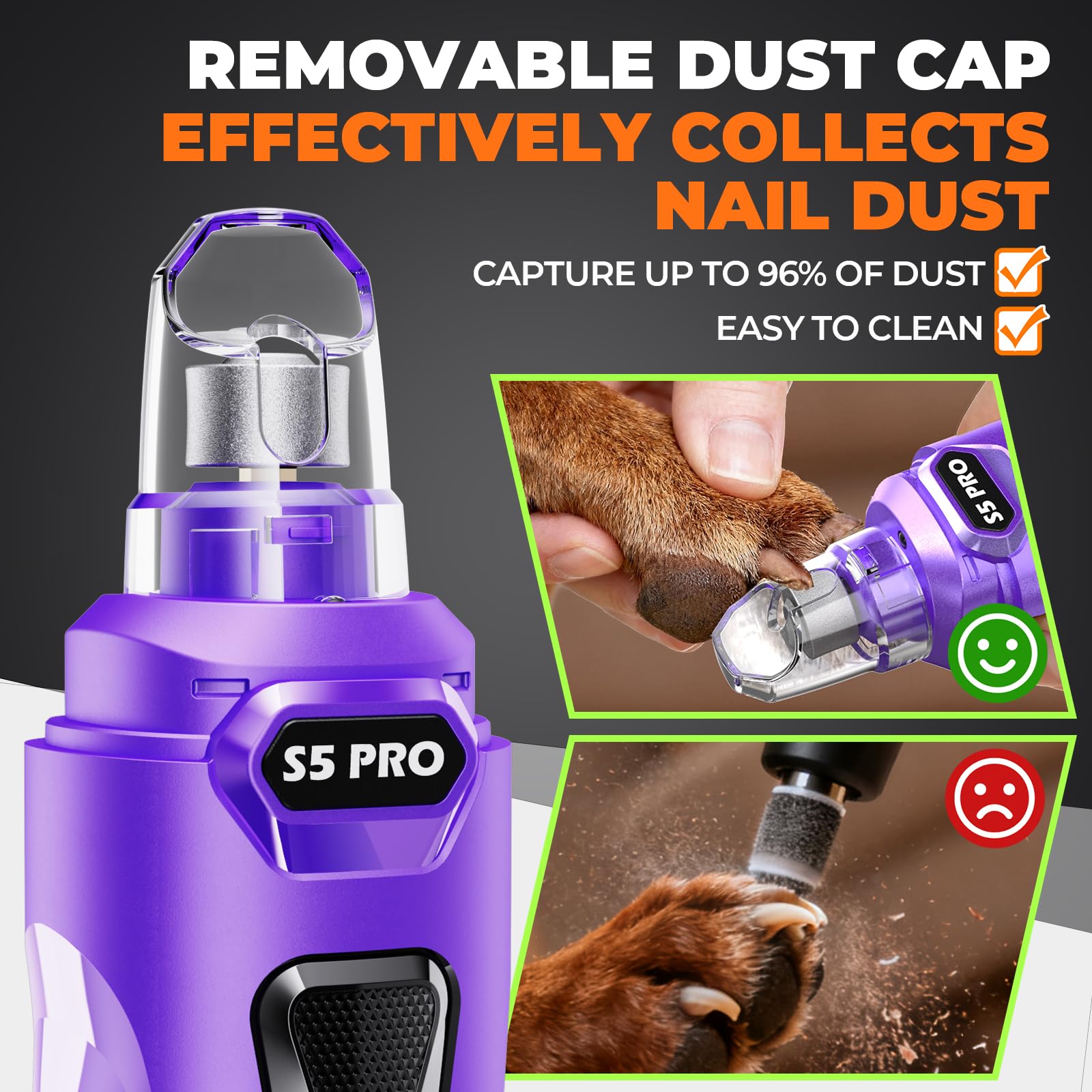 LOPSIC dog nail grinder compact design suitable for beginners and pros
