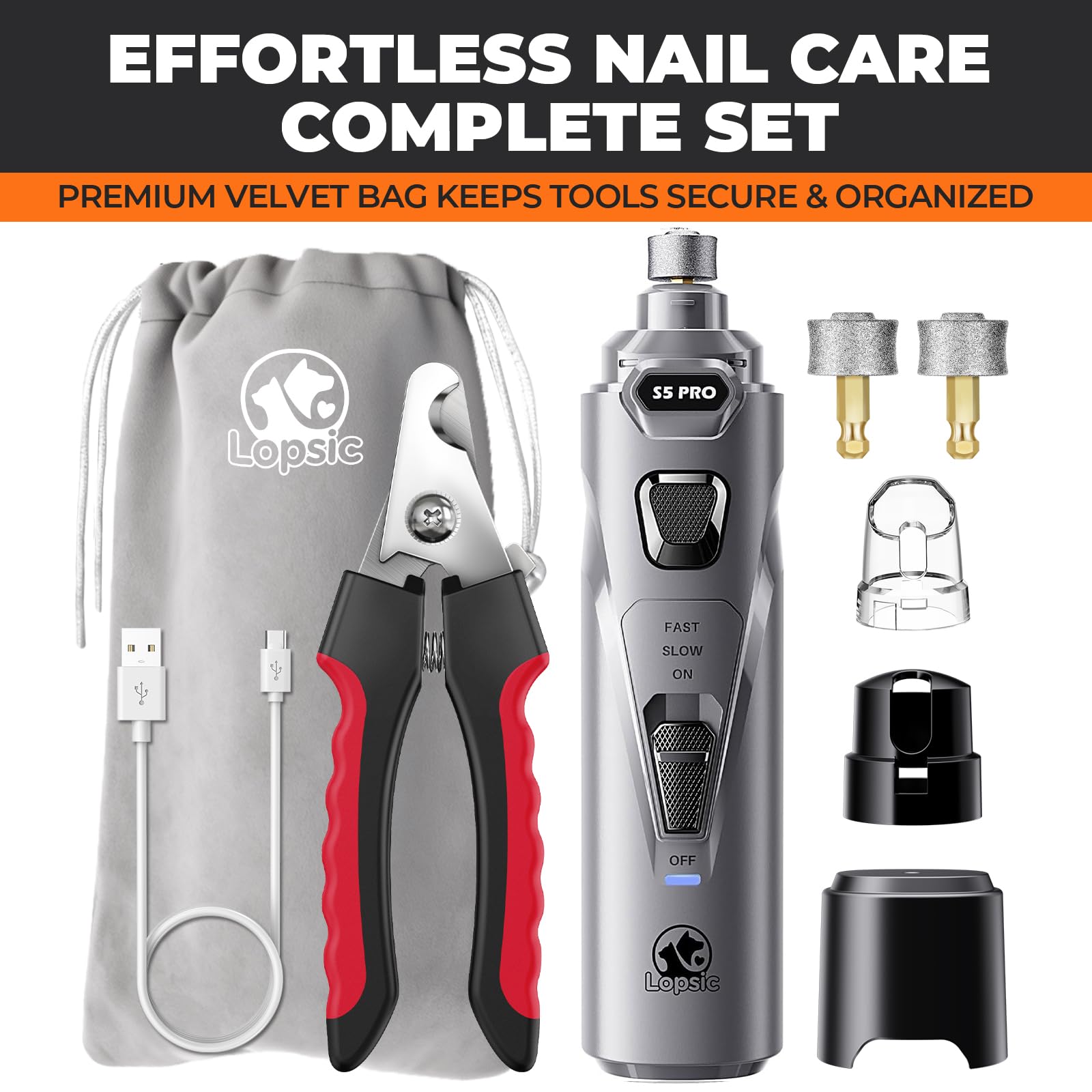 LOPSIC kit includes accessories and storage for neat grooming