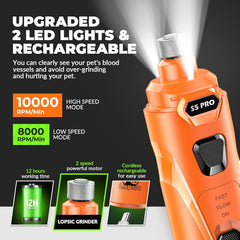 LOPSIC dog nail grinder three ports demonstrate customization for nail sizes.