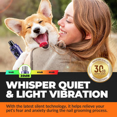 LOPSIC quiet operation dog nail grinder reduces stress while grooming