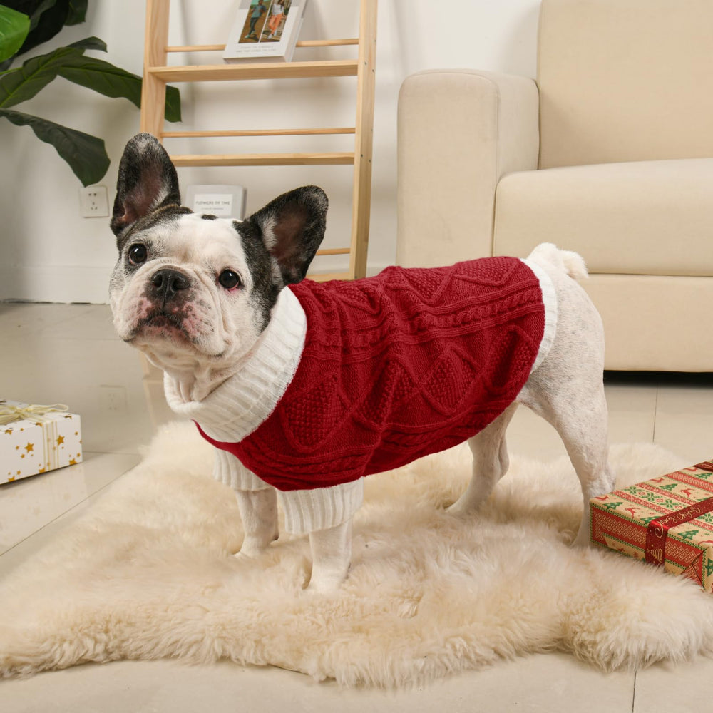 Lorehelina durable seams red sweater stands up to machine washing and wear