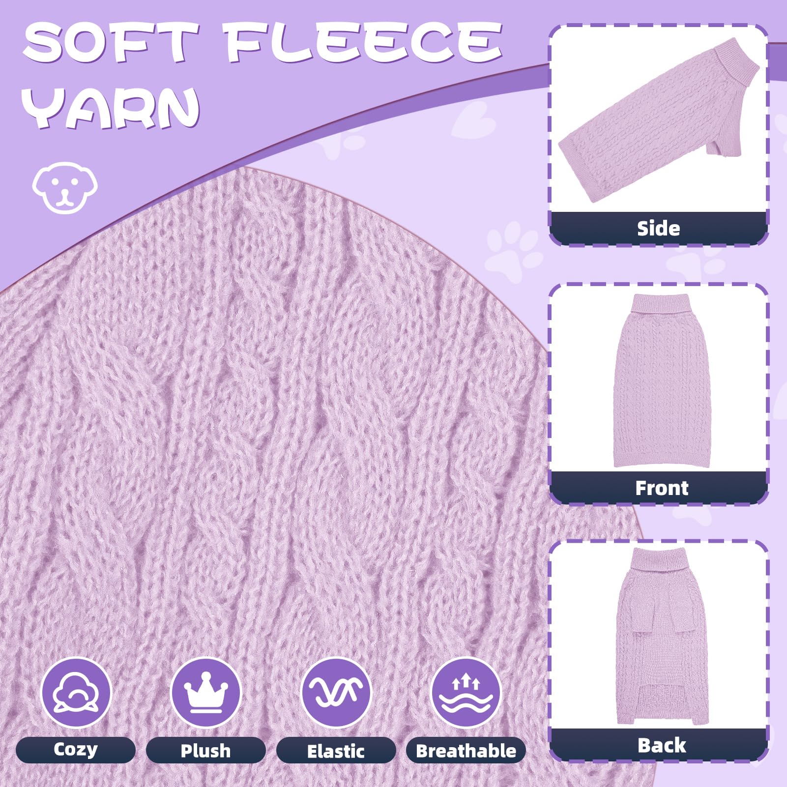 Lorehelina dog sweater full-sleeve design emphasizes secure winter coverage.