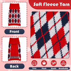 Lorehelina plaid detail highlights festive style for small dog outfits.