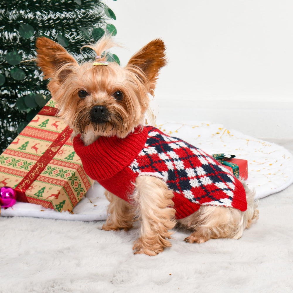 Lorehelina model wearing plaid knit demonstrates comfort during daily walks.