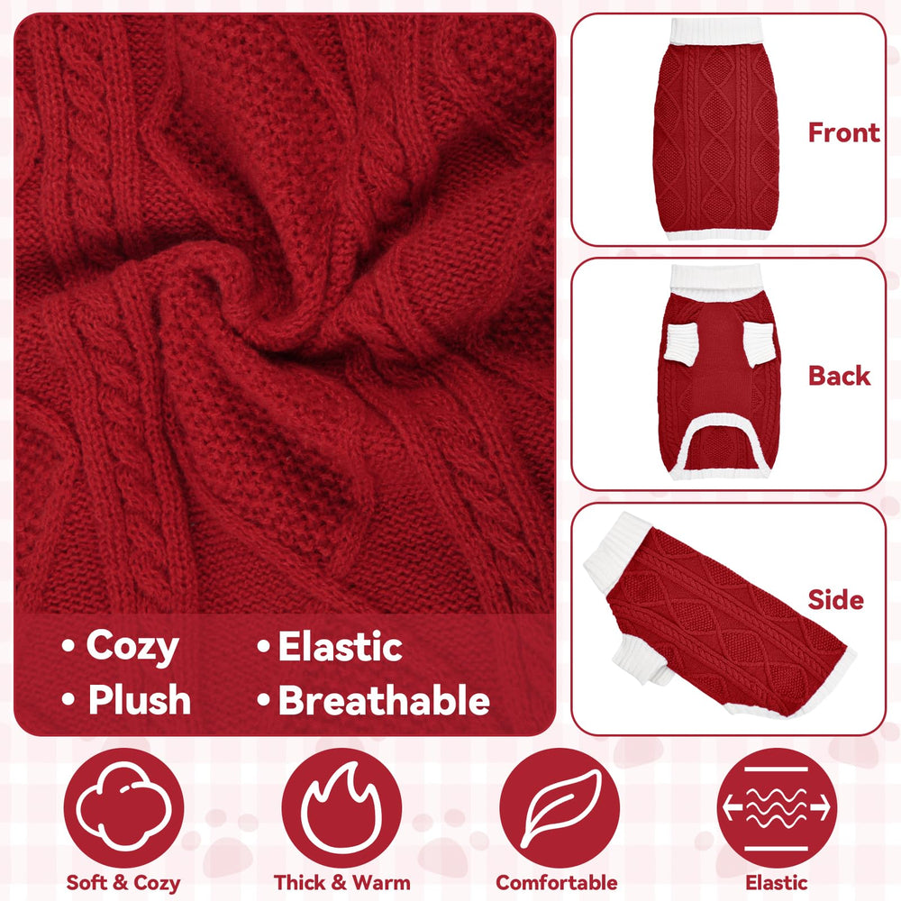 Lorehelina dog sweater turtleneck detail red keeps neck warm during chilly strolls