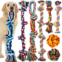 LosFong large dog chew toy close-up shows rugged cotton rope for durability and interactive play.