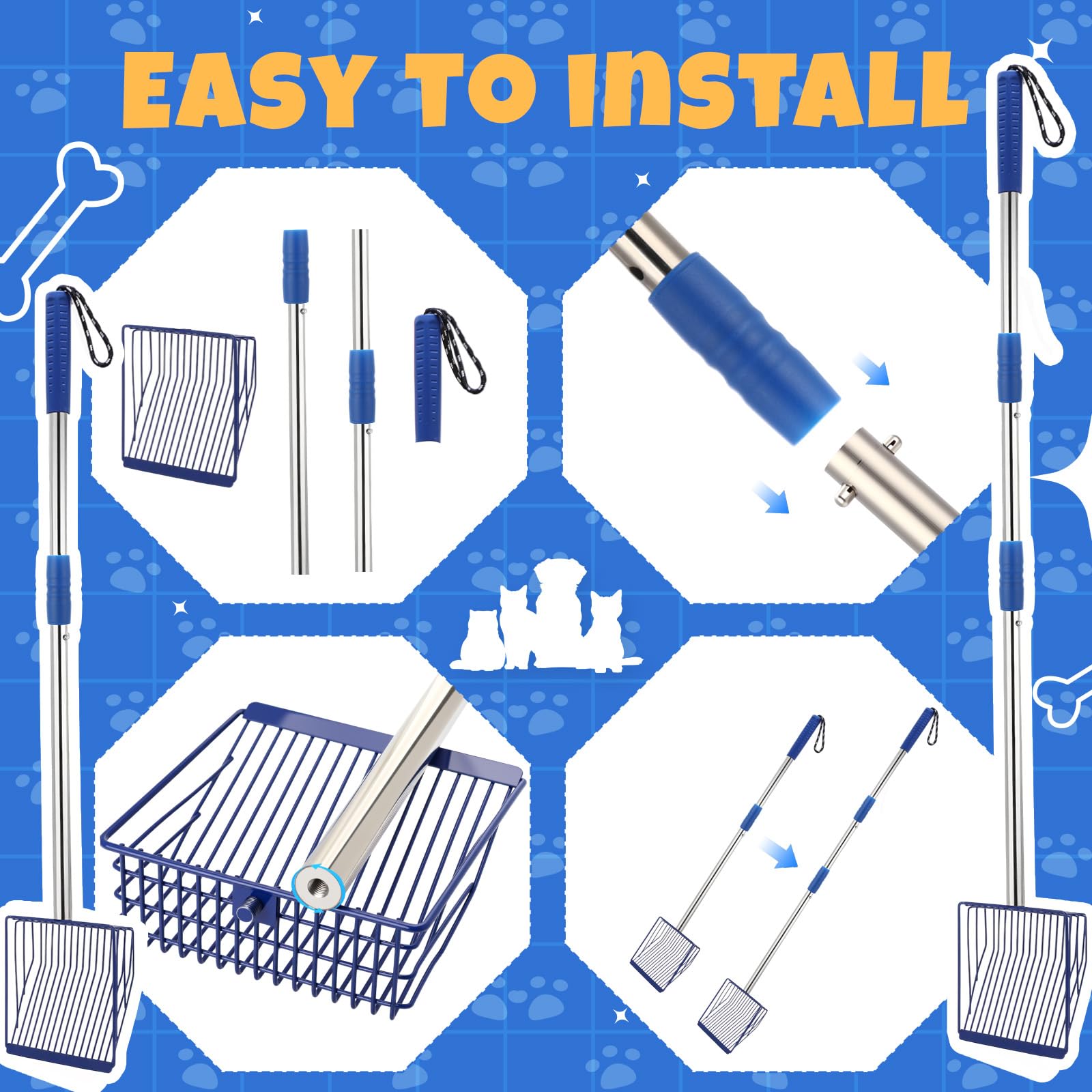 Lothee ergonomic anti-slip grip provides comfortable control during scooping.