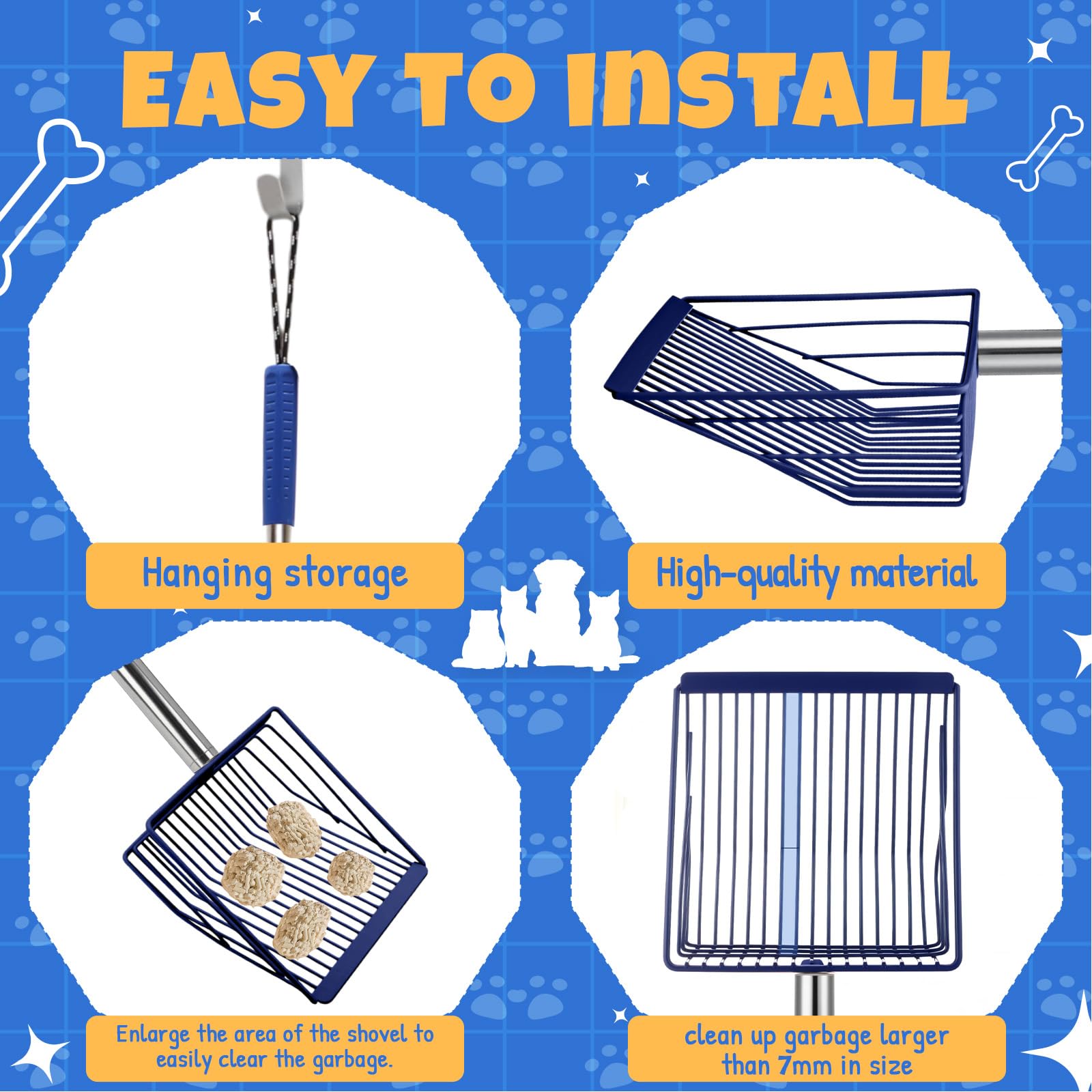 Lothee versatile scoop is suitable for multiple pets and litter boxes.