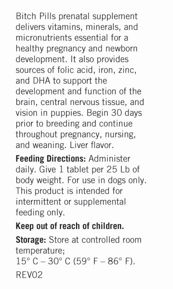 Lots of Love Bitch Pills puppy development image highlights brain and nervous system support.
