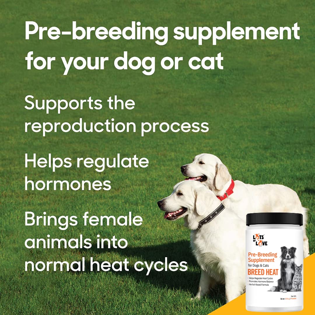 LOTS OF LOVE Breed Heat pour container emphasizes convenient administration