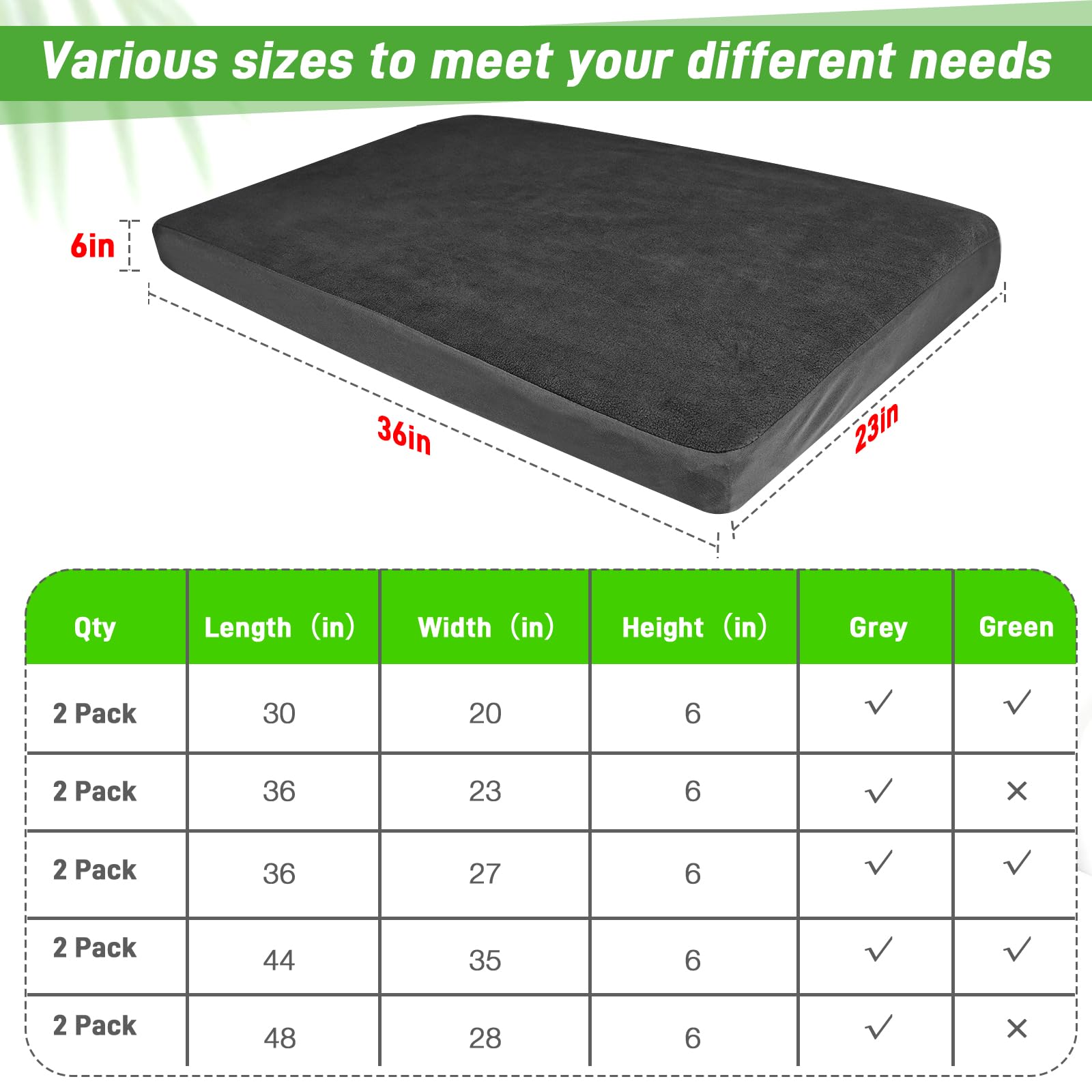 LotuFlor 36x23-inch cover fits beds up to 6 inches deep.
