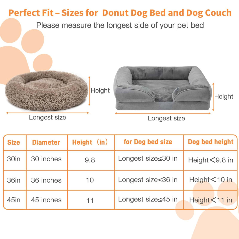 LotuFlor cover on gray donut bed seated snugly without slipping