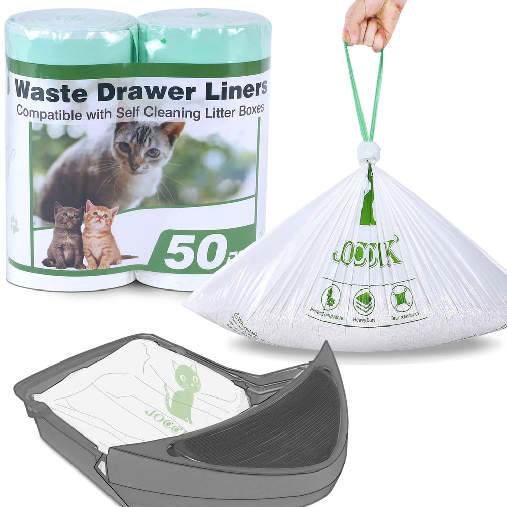 LotuFlor litter drawer liner with reinforced bottom supports heavy loads for cleaner changes.